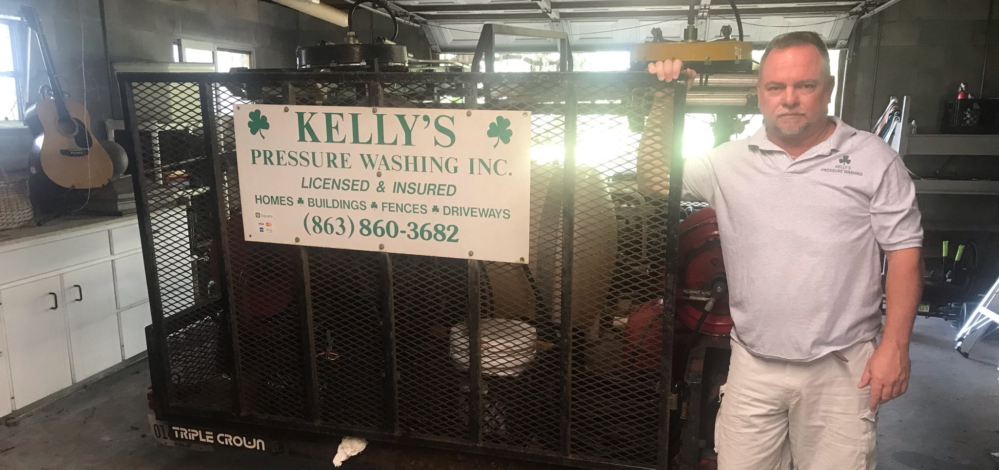 Scott Kelly and Kelly's Pressure Washing company equipment